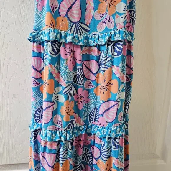 Kat & Jack Girls Dress M 7-8 Boho Cottagecore Floral Garden Tea Party Maxi - Picture 5 of 12